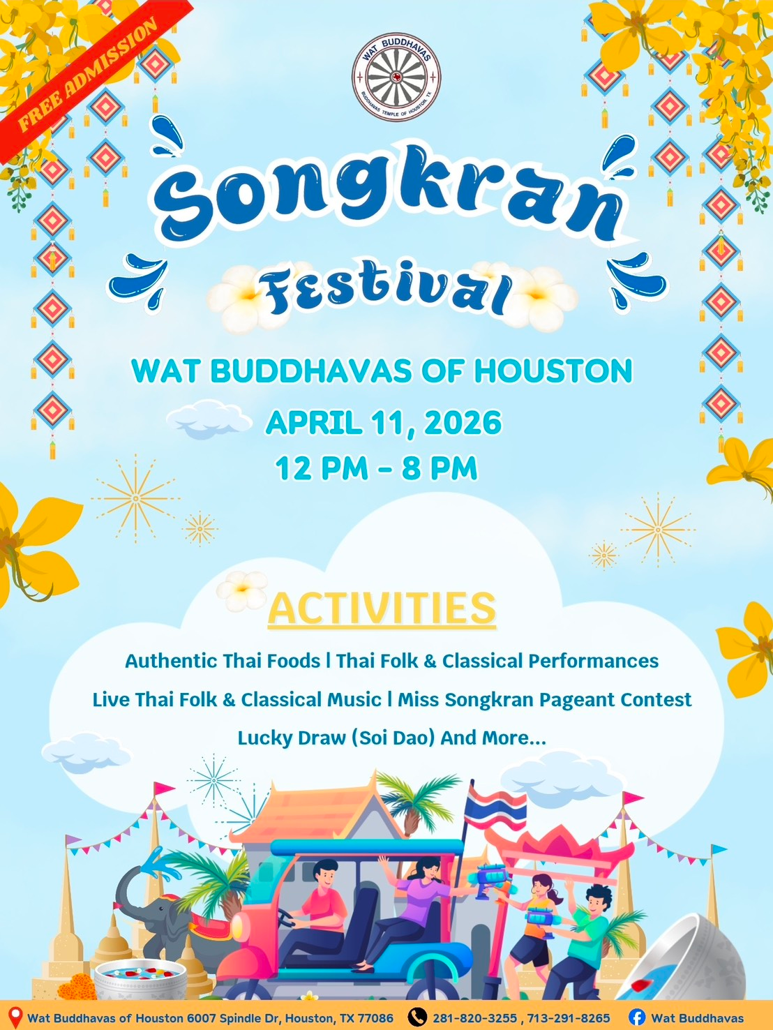 Songkran Festival 2026 – April 11, 12pm-8pm